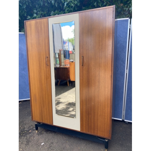 397 - Mid century G Plan double wardrobe with sliding door and mirror. 

Dimensions - 21.5