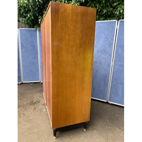 397 - Mid century G Plan double wardrobe with sliding door and mirror. 

Dimensions - 21.5