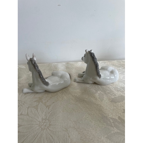 68 - Pair of USSR Porcelain Horses Laying