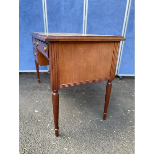 415 - Vintage desk with two drawers and leather top inlaid 

Dimensions - 45