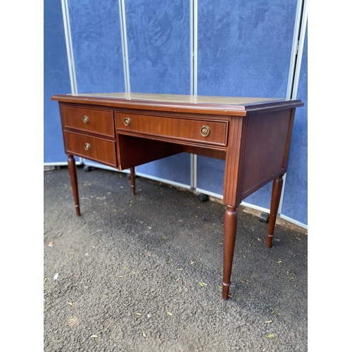 415 - Vintage desk with two drawers and leather top inlaid 

Dimensions - 45