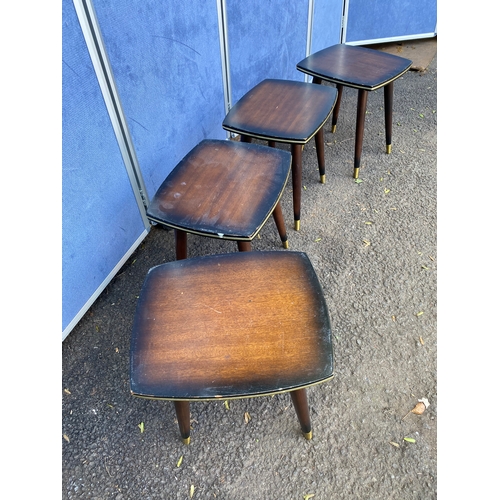 417 - A set of four mid century side tables. 

Dimensions - 14