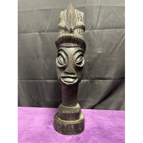 84 - Vintage Hand carved wooden Urhobo JuJu - gate post to drive away bad spirits - Garara of Benin 1969 ... 