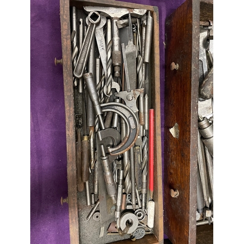 86 - Vintage Engineers Chest including tools / micrometers etc