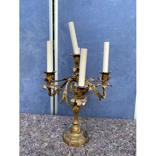 424 - Brass Candelabra style table lamp.