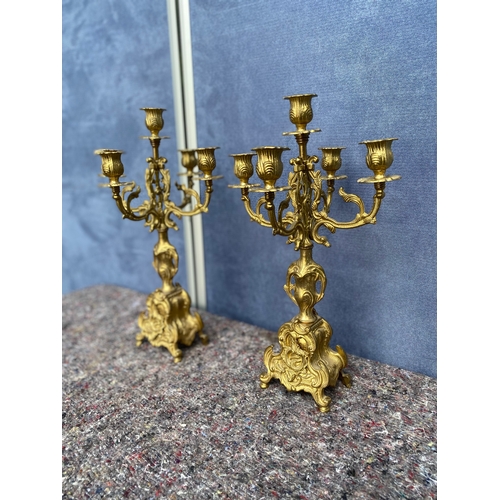 426 - A pair of beautiful guilt candelabras