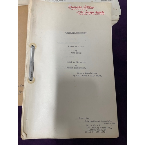 87 - Large quantity of original vintage playwright / theatre scripts - Crime & Punishment , On the Spot, ... 