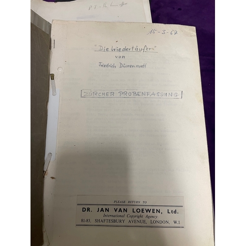 87 - Large quantity of original vintage playwright / theatre scripts - Crime & Punishment , On the Spot, ... 