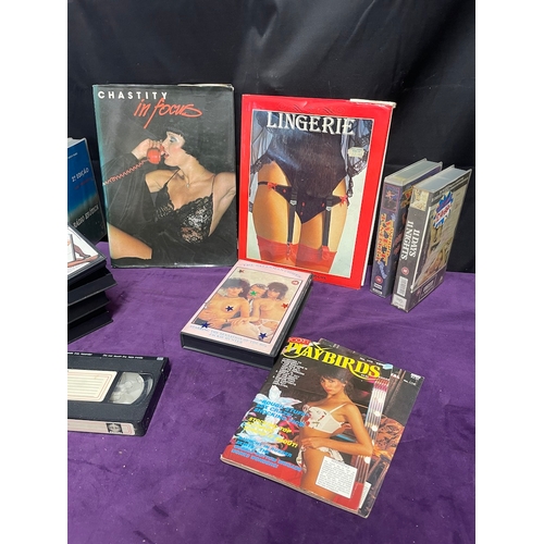 103 - Quantity of Vintage Glamour / Nude VHS & Books / Magazines