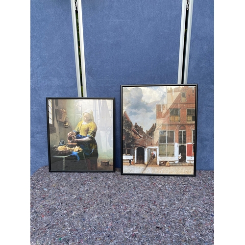 450 - Two prints including The Milkmaid/Kitchen maid and The little street by Johannes Vermeer