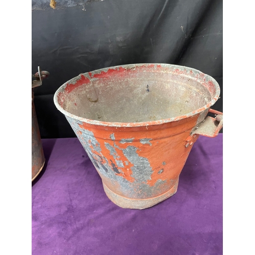 114 - Two Vintage Galvanised Fire Buckets