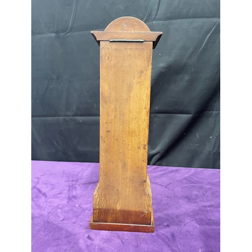 119 - Miniature Mahogany with marquetry Long Case Clock with British United Clock Co mechanism Movement - ... 