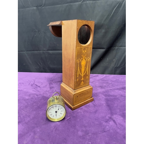 119 - Miniature Mahogany with marquetry Long Case Clock with British United Clock Co mechanism Movement - ... 