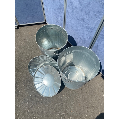 482 - Two galvanised bins approx 60L