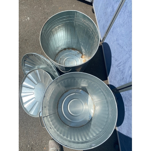 482 - Two galvanised bins approx 60L