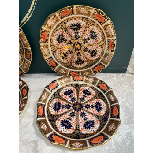 3 - c1915 Royal Crown Derby Lot of Six Cake / Sandwich Plates Imari Pattern