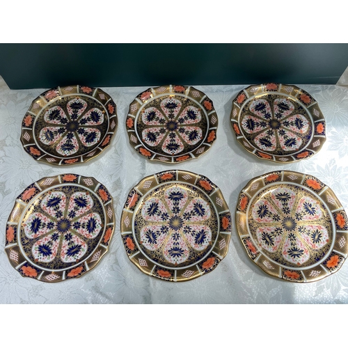 3 - c1915 Royal Crown Derby Lot of Six Cake / Sandwich Plates Imari Pattern