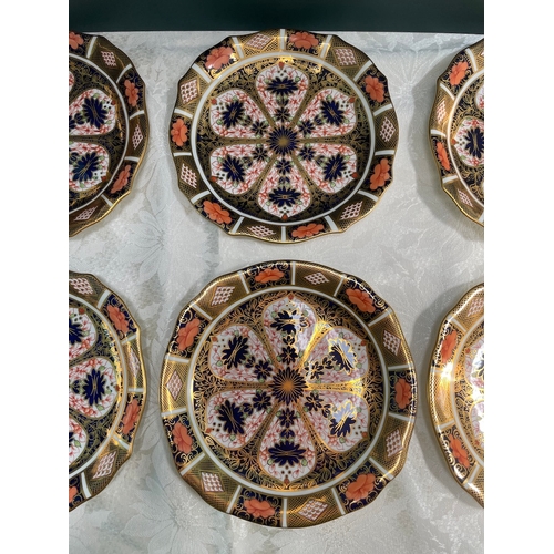 3 - c1915 Royal Crown Derby Lot of Six Cake / Sandwich Plates Imari Pattern