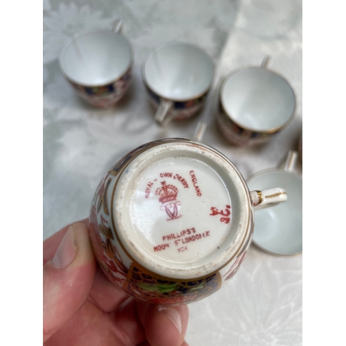 8 - Quantity of 17 Antique Royal Crown Derby Teacup & Saucers  - Stamped Phillip's Mount St London W