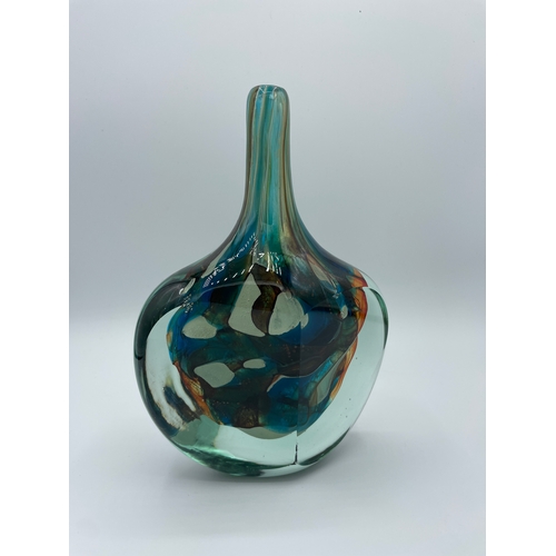 17 - Vintage Michael Harris for Mdina Glass Fish Vase - 20cm c1970's