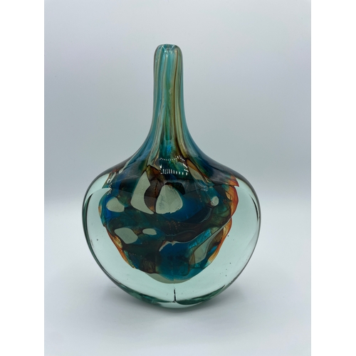 17 - Vintage Michael Harris for Mdina Glass Fish Vase - 20cm c1970's