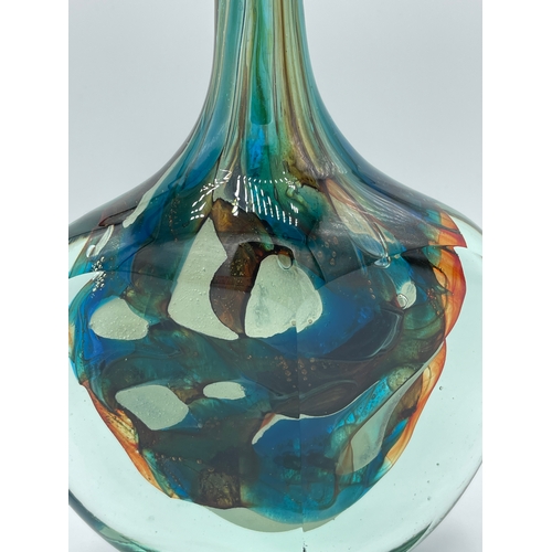 17 - Vintage Michael Harris for Mdina Glass Fish Vase - 20cm c1970's