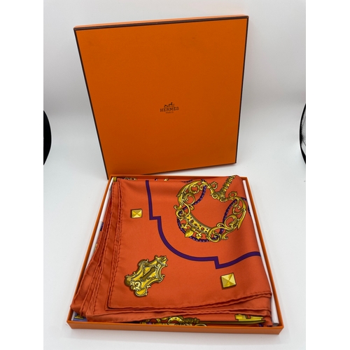 24 - Genuine HERMES Silk Keys Les Cles Scarf 90 and original Box 
35