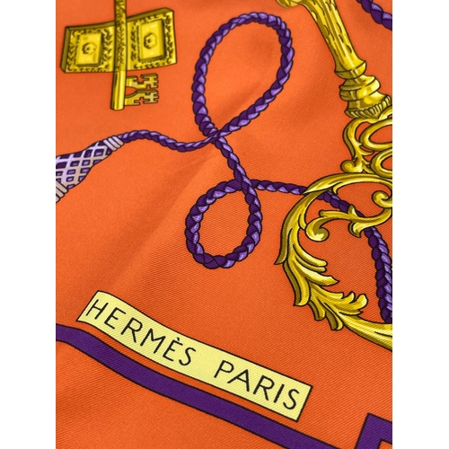 24 - Genuine HERMES Silk Keys Les Cles Scarf 90 and original Box 
35