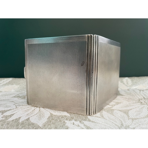 42 - 1960's Mappin & Webb Sterling Silver Machined Cigarette Case with Gilding - Birmingham 1962 - 145g