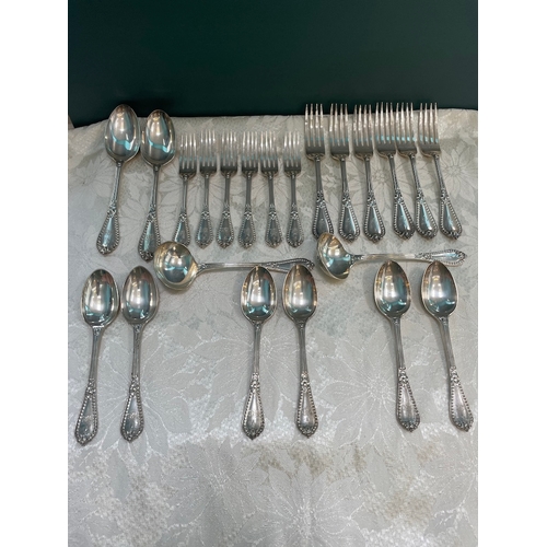 45 - Late Victorian Sterling Silver Cutlery Set c1890-1900's Same design various makers / dates - approx ... 