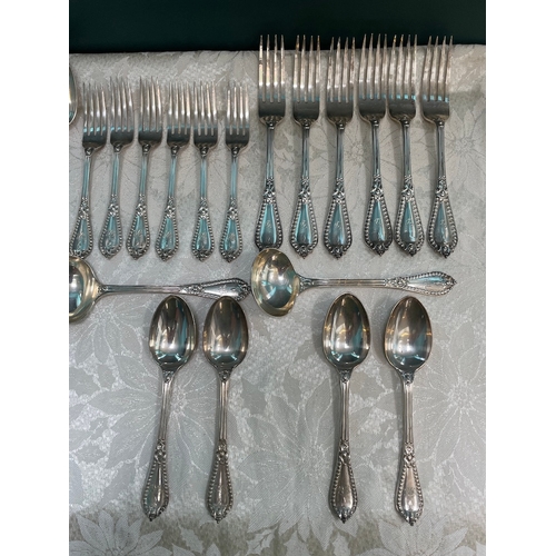 45 - Late Victorian Sterling Silver Cutlery Set c1890-1900's Same design various makers / dates - approx ... 