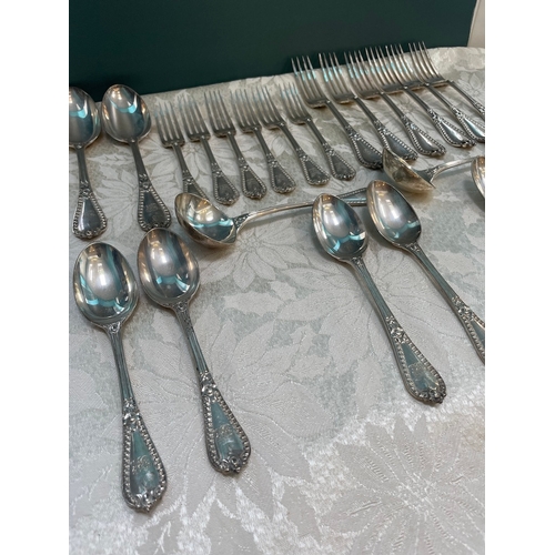 45 - Late Victorian Sterling Silver Cutlery Set c1890-1900's Same design various makers / dates - approx ... 