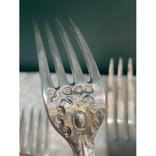 45 - Late Victorian Sterling Silver Cutlery Set c1890-1900's Same design various makers / dates - approx ... 