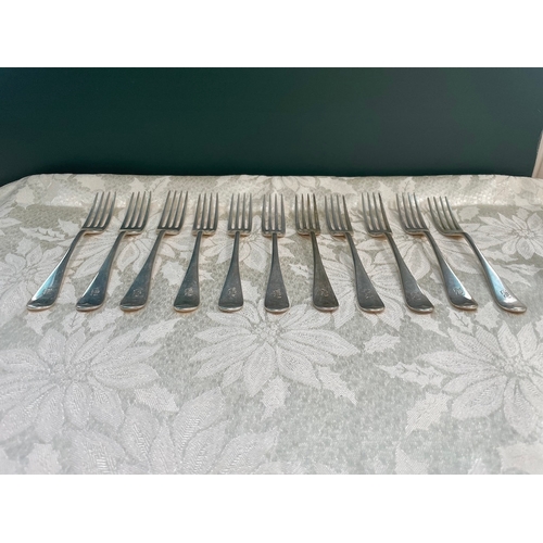 46 - Lot 11 Sterling Silver Forks TW Birmingham 1901 - 469g