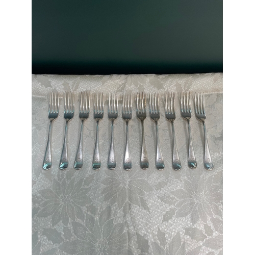 46 - Lot 11 Sterling Silver Forks TW Birmingham 1901 - 469g