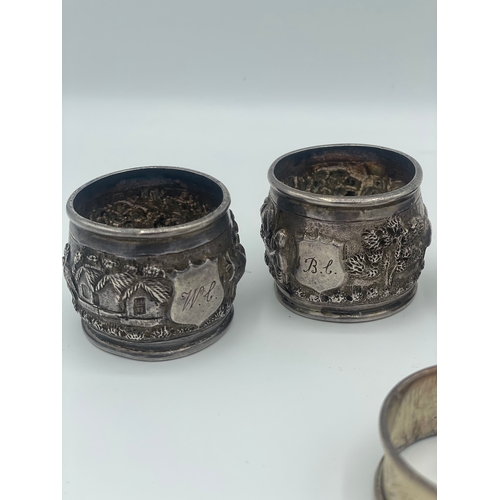 51 - Sterling Silver / plated Napkin Rings - 68g