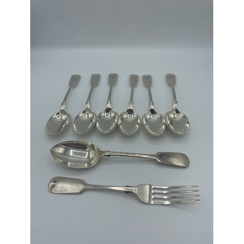 55 - Quantity of QE2 Sterling Silver Spoons & Forks - 493g