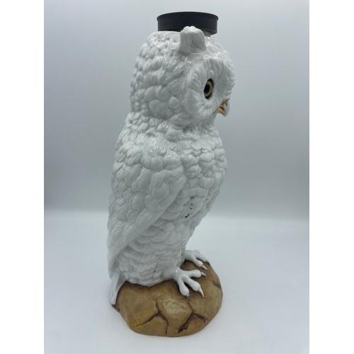 57 - Antique Porcelain Owl with Glass Eyes - A/F