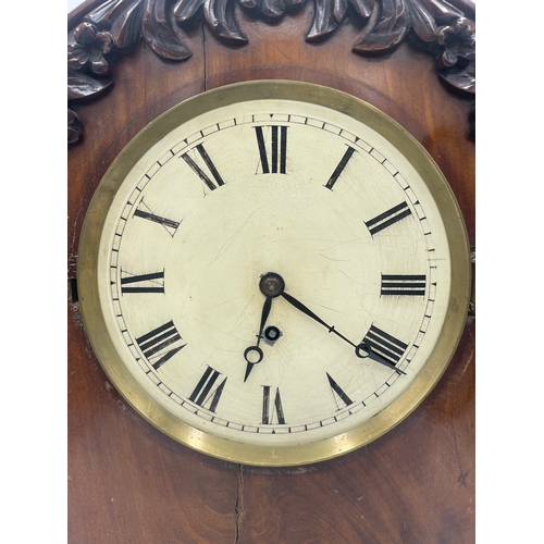 58 - 19th Century Mahogany cased Fusee Bracket Clock with rear glazed window exposing movement