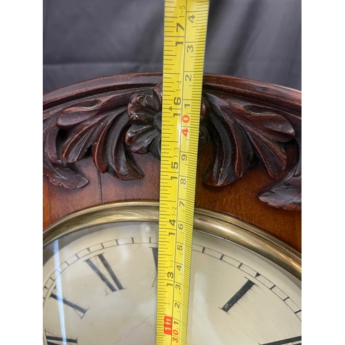 58 - 19th Century Mahogany cased Fusee Bracket Clock with rear glazed window exposing movement