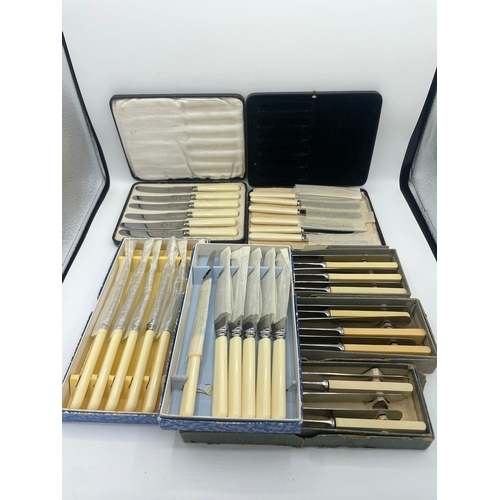 61 - Quantity of cased vintage cutlery