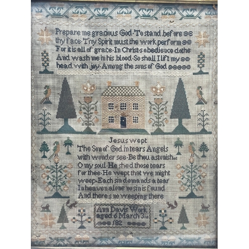 116 - Early 19th Century Framed Sampler 1824