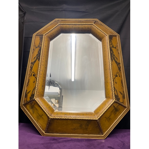 264 - Vintage bevelled glass wall mirror - 87cm x 68cm