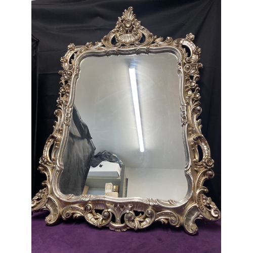 265 - Silver Rococo Style Wall Mirror 110cm x 70cm