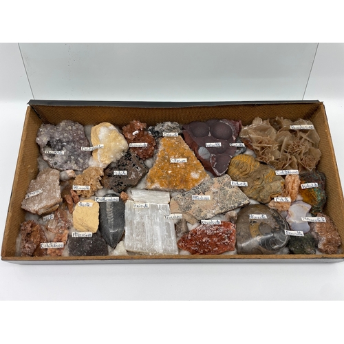 123 - Lovely displayed Vintage Collection of Minerals / Rock Samples