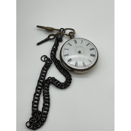 124 - Sterling Silver Cased Verge Fusee Pocket Watch by A Heale London in Holder London 1846 Model number ... 