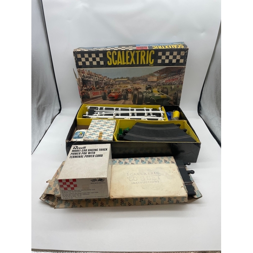 81 - Vintage Boxed Scaletrix Set plus additional Cars / Stand / Power unit