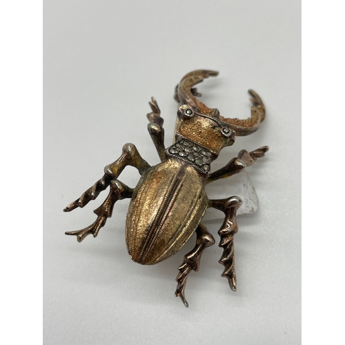 66 - Lot of Five Edwardian Silver Marquisette with inlaid stone Insects