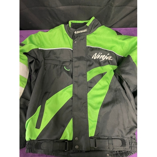 101 - Mens Kawasaki Ninja Motorbike Jacket Green & Black 42 Large