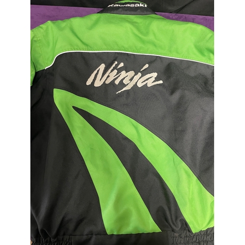 101 - Mens Kawasaki Ninja Motorbike Jacket Green & Black 42 Large